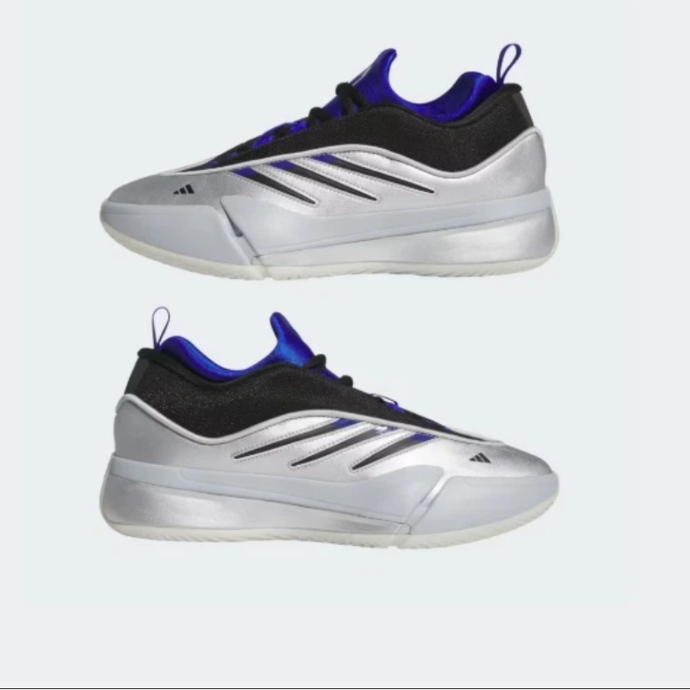 Adidas Metallic Silver and Vibrant Blue Shoes